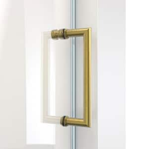 Mirage-X 56 in. to 60 in. W x 72 in. H Frameless Sliding Shower Door in Brushed Gold with Clear Glass