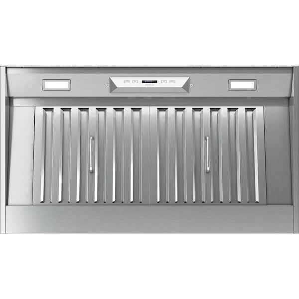 Monsoon I 36 in. 650 CFM Ducted Insert Mount Range Hood with LED Light in Stainless Steel