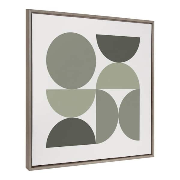 Sylvie Bold Vintage Geometric Nourishing Greens by The Creative Bunch Studio Framed Art Print 30 in. x 30 in.