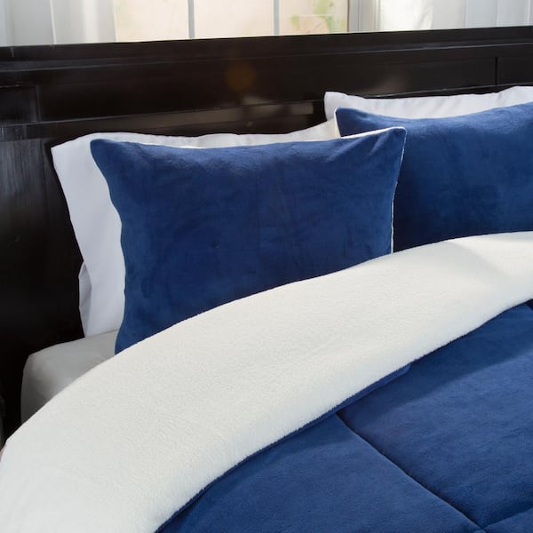 3-Piece Navy Queen Comforter Set