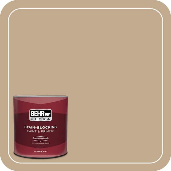 BEHR ULTRA 1 qt. #BXC-07 Palomino Tan Extra Durable Flat Interior Paint & Primer