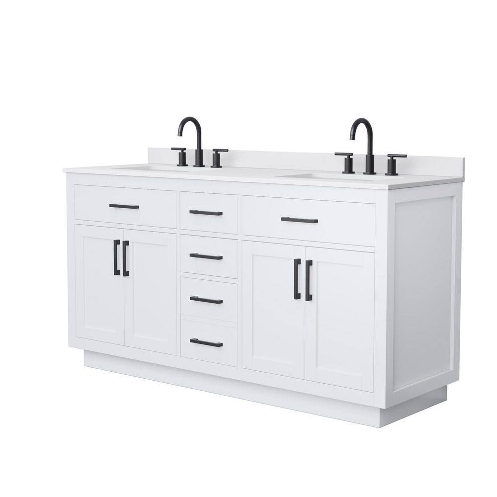 Beckett TK 66 in. Double Freestanding White Bath Vanity with Top price history on PriceWatchPro