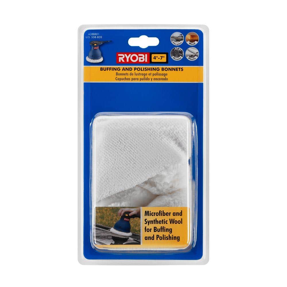 RYOBI 4 in. - 9 in. Buffing and Polishing Bonnets A38BB01 - The Home Depot