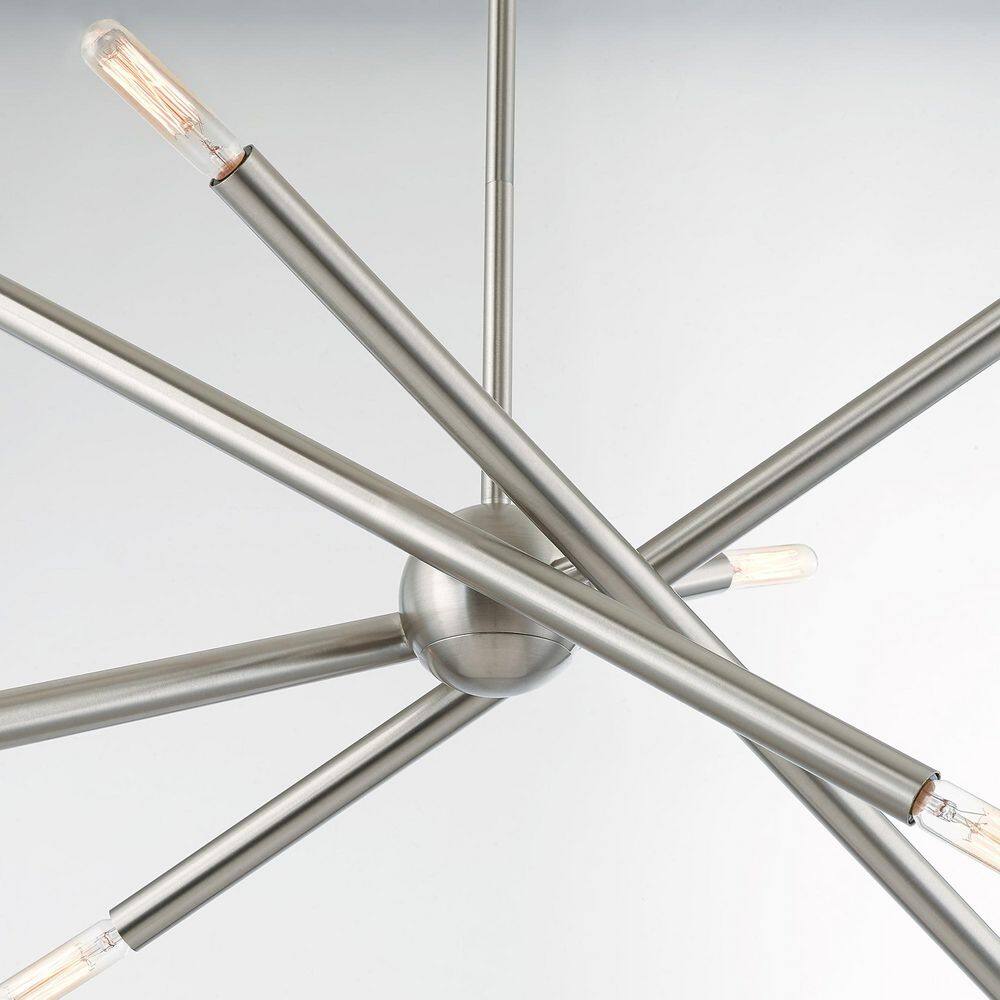 Soho Asymmetrical 8-Light Brushed Nickel Sputnik Chandelier