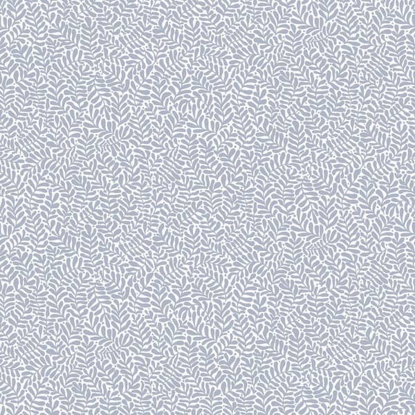 A-Street Prints Anna Light Blue Fern Trail Non Woven Paper Wallpaper Sample