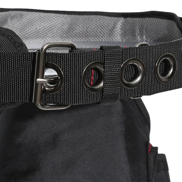 Husky 2 in. Quick Release Work Tool Belt with 5.5 in. 4-Barrel Tool Belt Pouch, Black/Red