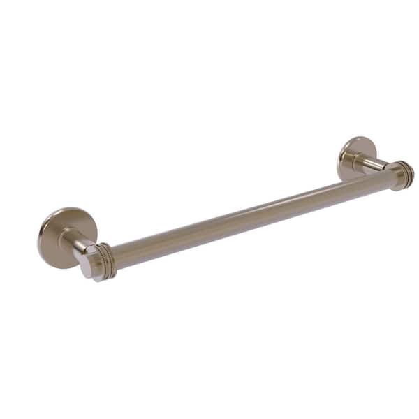 Allied Brass Continental Collection 24 in. Towel Bar with Dotted Detail in Antique Pewter