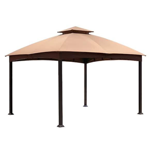 APEX GARDEN 10 ft. x 12 ft. Replacement Canopy Top Gazebo Model in Light Brown