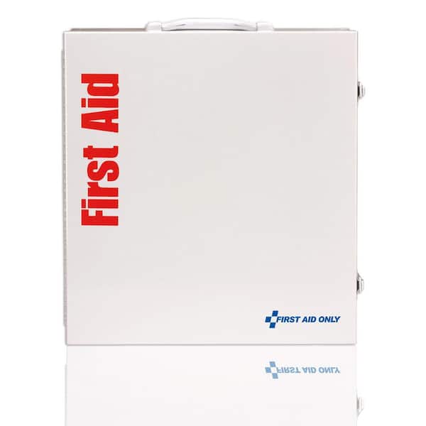 100-Person, 3-Shelf Metal ANSI B Plus First Aid Cabinet with Medications