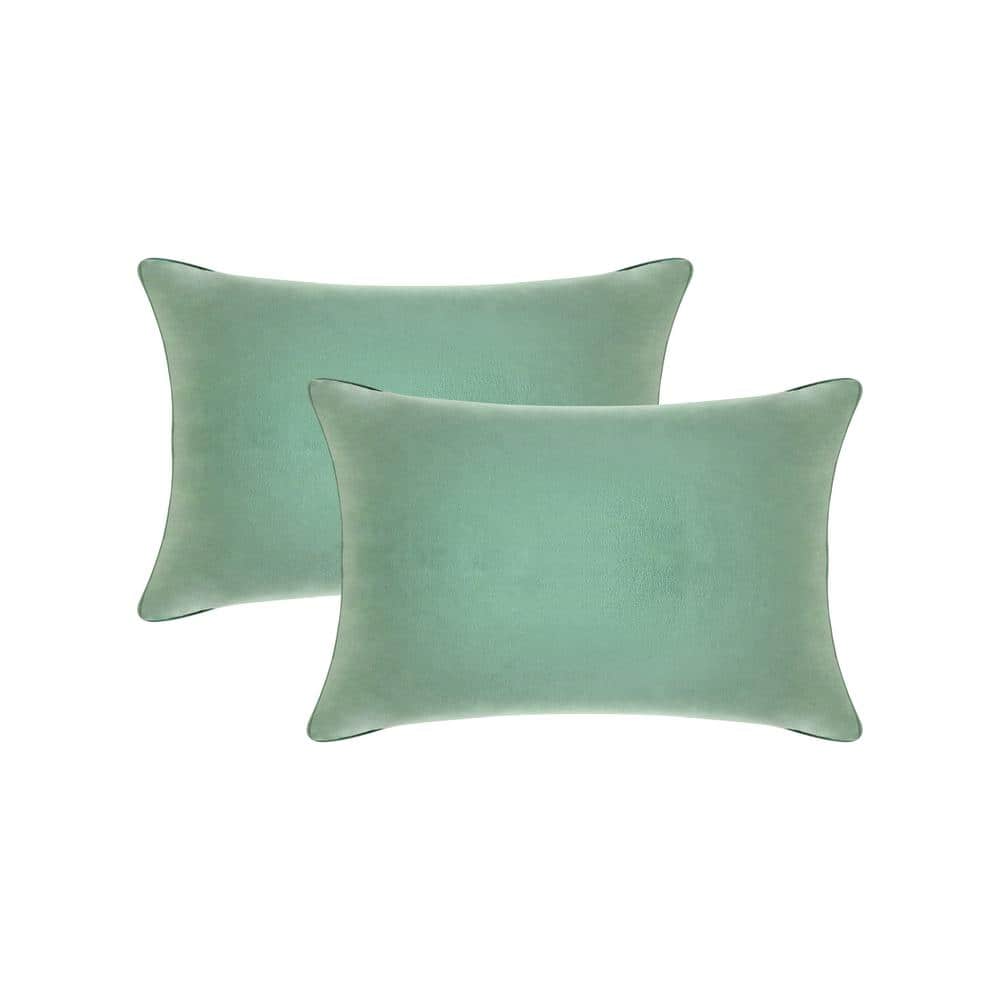 Como Green Velvet Decorative Pillow Covers Set of 2