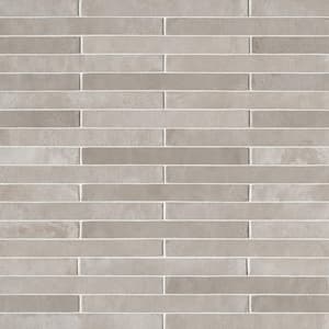 Flamenco Whales Gray Brick 2 in. x 18 in. Glossy Porcelain Floor and Wall Tile (8 sq. ft./Case)