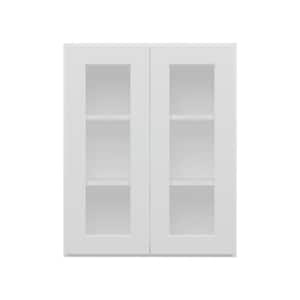 24 in. W x 12 in. D x 30 in. H in Shaker White Ready to Assemble Wall Kitchen Cabinet with No Glasses
