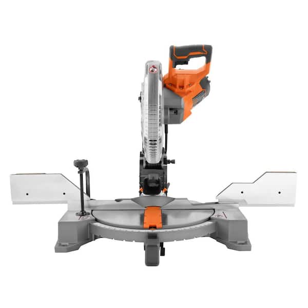 RIDGID - 15 Amp Corded 12 in. Dual Bevel Miter Saw with Adjustable Laser Guide, Carbide Tipped Blade, and Dust Bag