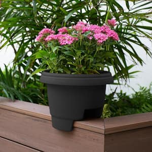 Deck 12 in. Balcony Rail Planter in Black