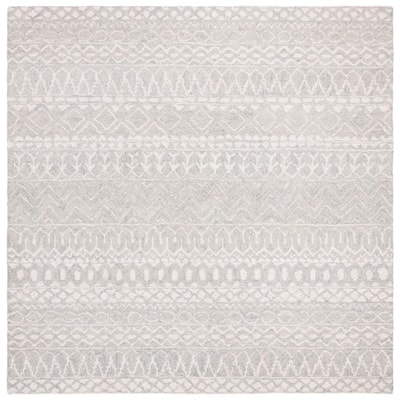 SAFAVIEH Micro-Loop Aqua/Ivory 8 ft. x 10 ft. Geometric Area Rug MLP502K-8