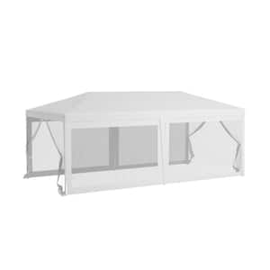10 ft. x 20 ft. Outdoor Wedding Steel Event/Party Tent Canopy and Gazebo with 6 Removable Sidewalls in White