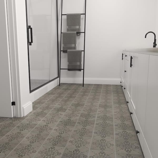 Moroccan Concrete Gray 8 in. x 8 in. Glazed Porcelain Decorative Floor and Wall Tile (11 sq. ft./Case)