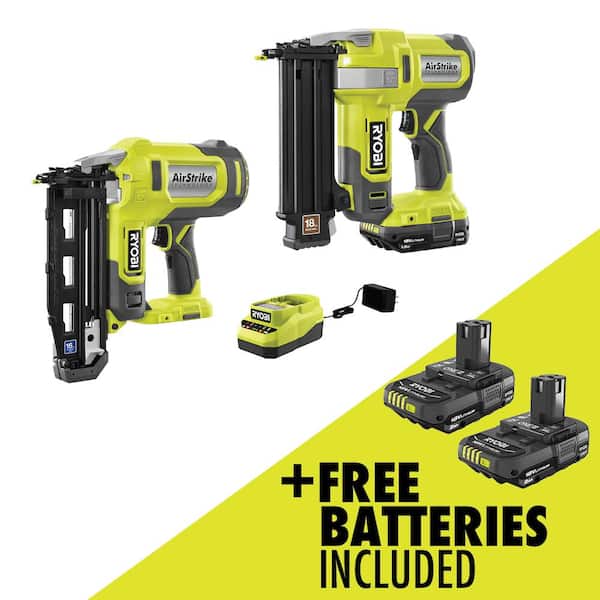 RYOBI ONE+ 18V Cordless 18Gauge Brad Nailer & 16Gauge Finish Nailer