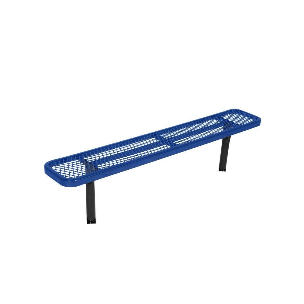 In-Ground 6 ft. Blue Diamond Commercial Park Bench without Back LC7862-BLUE  - The Home Depot, image size:1000x1000
