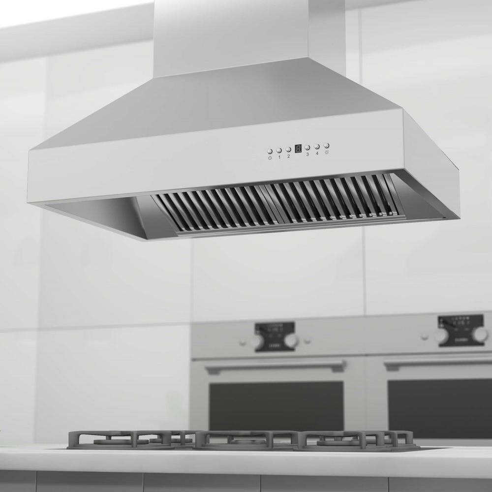 36" Stainless Steel Island Range Hood with LED Lighting