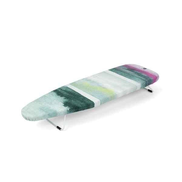 Brabantia Tabletop Ironing Board S 37 x 12 in with Collapsable Legs and Storage Hook, with Morning Breeze Cover and White Frame