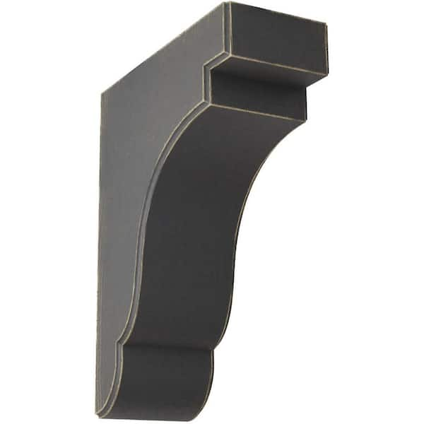 Ekena Millwork 3-1/2 in. x 11 in. x 8-1/2 in. Black Bedford Wood Vintage Decor Bracket