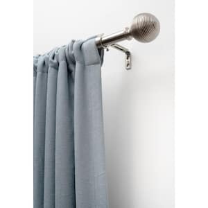 36 in. - 66 in. Adjustable Single Curtain Rod 3/4 in. Dia. in Brushed Nickel with Lined Ball finials