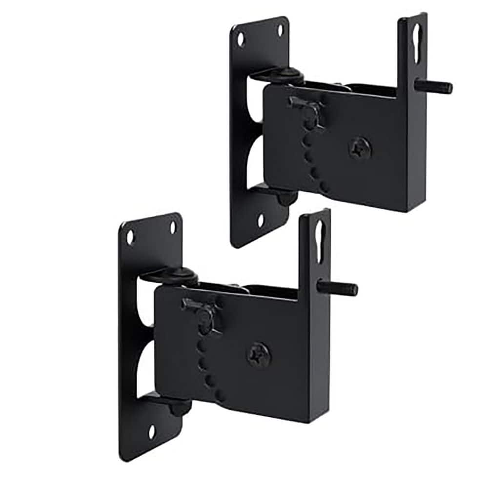 All Metal Speaker Wall Mount Brackets Swivel Tilt Adjustable Universal Heavy Duty Black 2 Pack Holds 30lbs