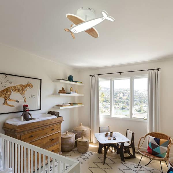 TOZING 19 in. Modern Cartoon Plane Shade Art Deco Dimmable