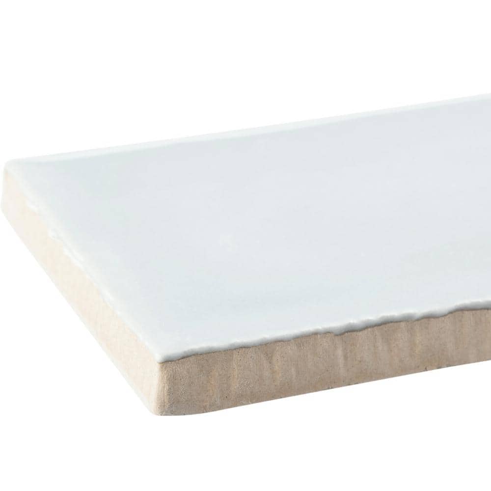 Compass Magnet Light Blue/Gray 2 in. x 10 in. Smooth Glossy Subway Ceramic 
