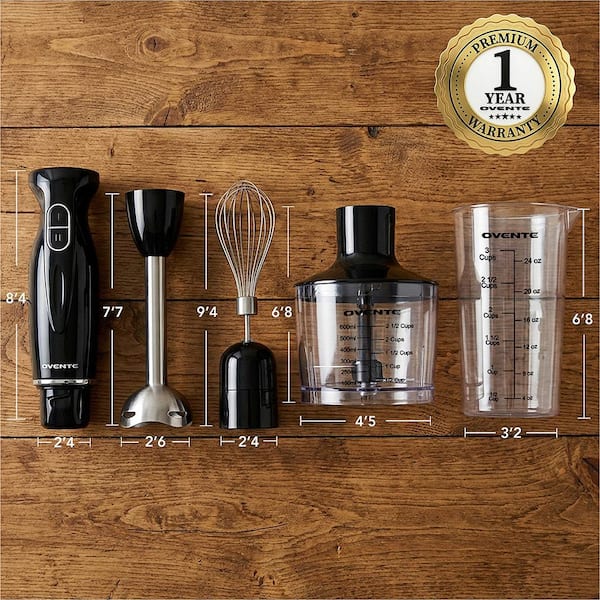 Ovente Immersion Hand Blender Black (HS560B)