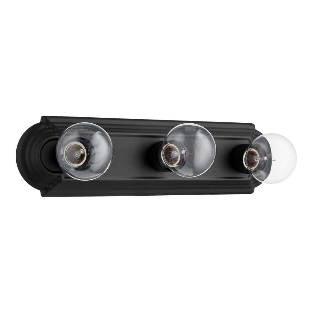 18 in. 3-Light Black Vanity Light with exposed bulbs price history on PriceWatchPro