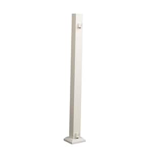 Al13 Home Rail 6.1 in. H x 6.1 in. W Matte White Aluminum End Post with Base Cover and Brackets Stair Railing Kit