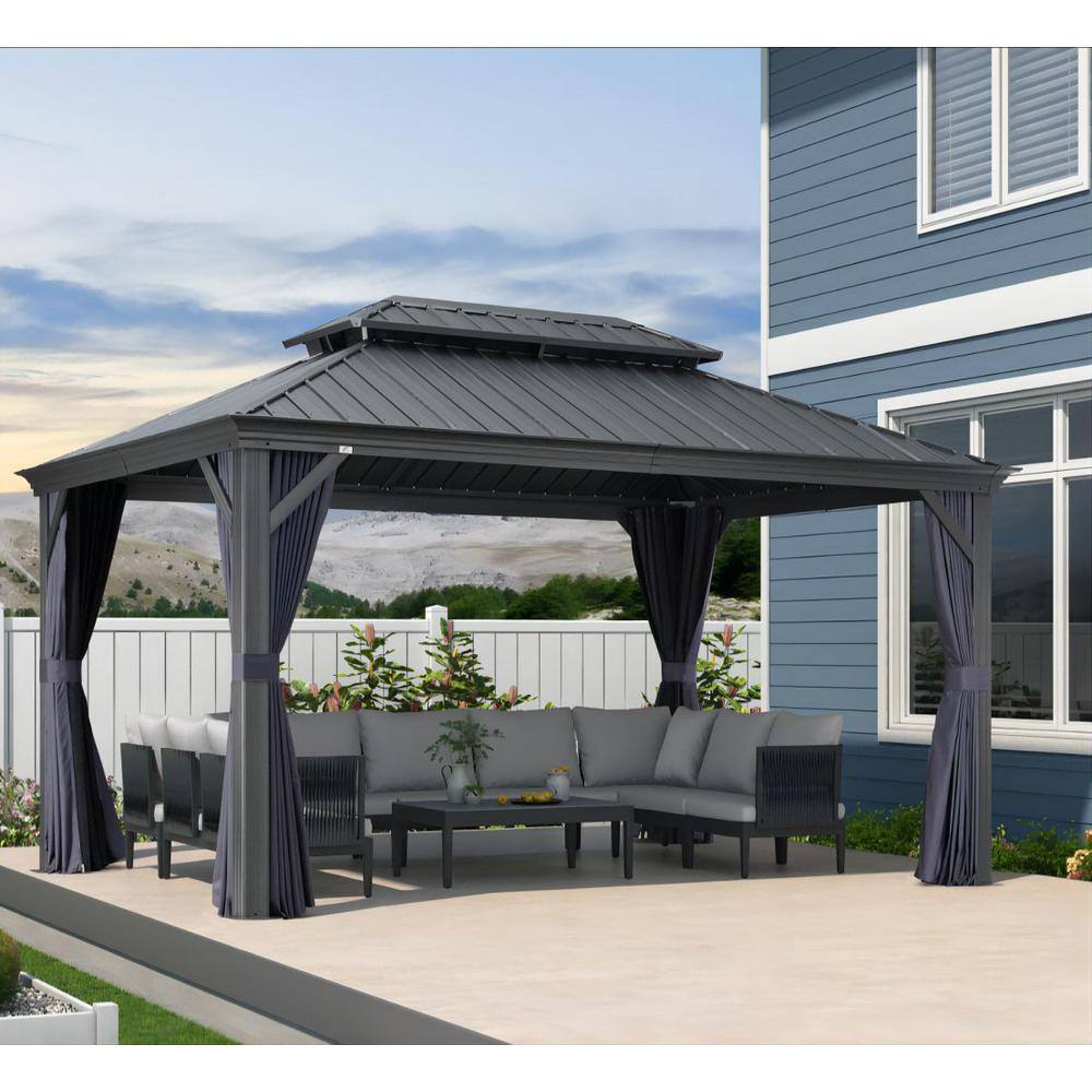 Have a question about PURPLE LEAF 10 ft. x 14 ft. Gray Aluminum Power