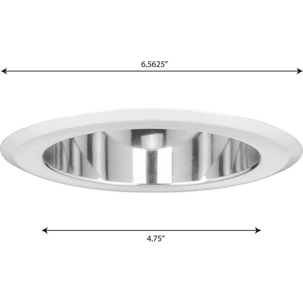 5" White Aluminum Recessed Trim with Clear Reflector