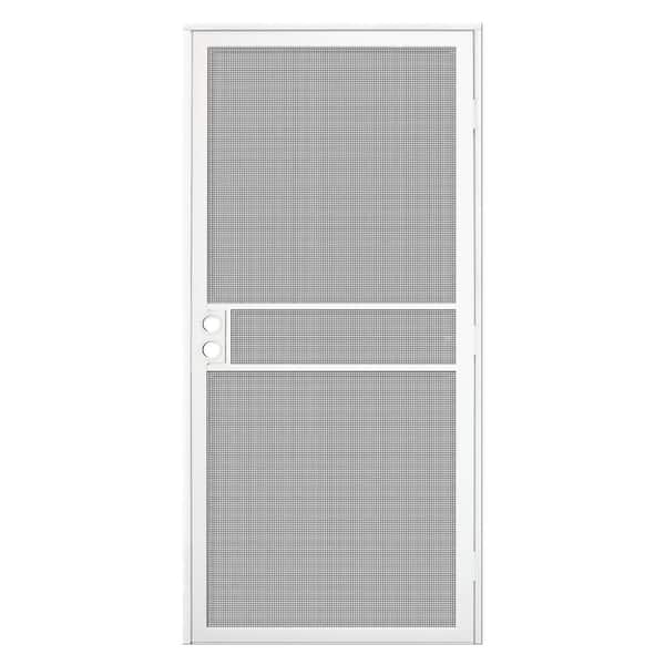 Unique Home Designs 32 in. x 80 in. White Surface Mount ClearGuard Security Door with Meshtec Screen