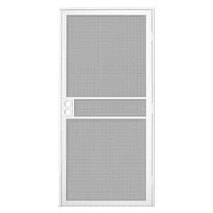 36 in. x 80 in. White Surface Mount ClearGuard Security Door with Meshtec Screen