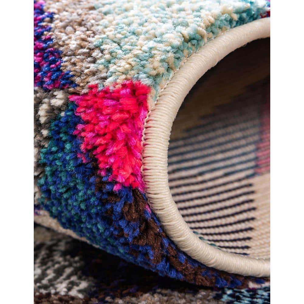 Colorful Geometric 9' x 12' Kids' Synthetic Area Rug