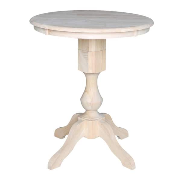 International Concepts Sophia 30 in. Unfinished Solid Wood Counter-Height Table