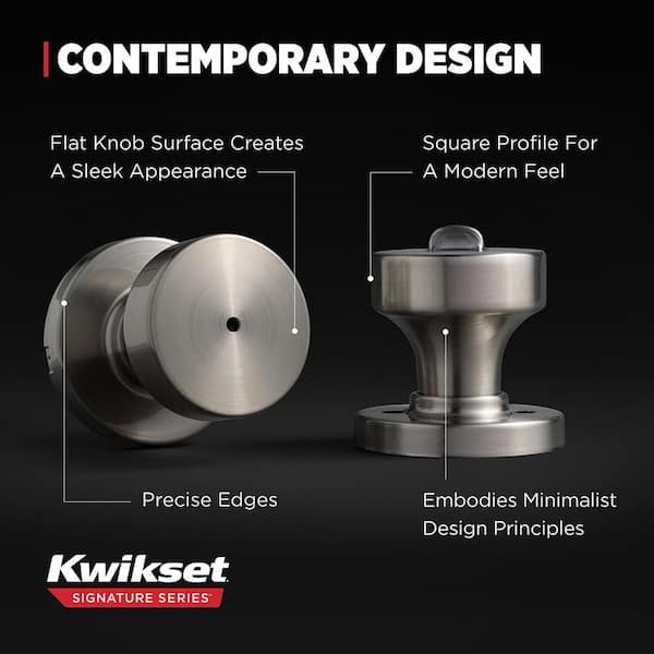 Kwikset Pismo Gunmetal Pewter Round Rose 2.84 in. Bed/Bath Round