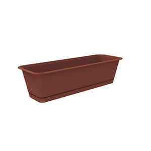 Antonella 24 in. 23.5 in. L x 8.25 in. W x 6.75 in. H Clay Color Plastic Window Box