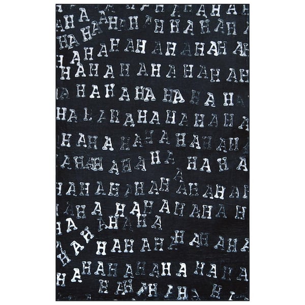 Haha II, 5'x8' Hand Washable Art Area Rug, power-loomed, 100% polyester, 2mm pile & non-slipping back.
