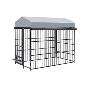 6.6 ft. L x 3.9 ft. W x 5.9 ft. H Dog Kennel Outdoor Pet Pens Dog Run Enclosure Animal Hutch Metal Coop Fence Roof Cover