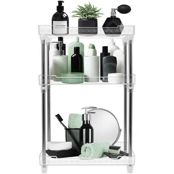 Hpenp 3-Tier Bathroom Countertop Organizer-Vanity 3 Tier-W,  White,transparent