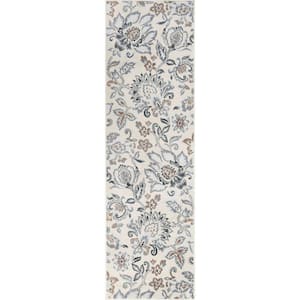 Madison Floral Cream 2 ft. x 10 ft. Indoor Runner Rug