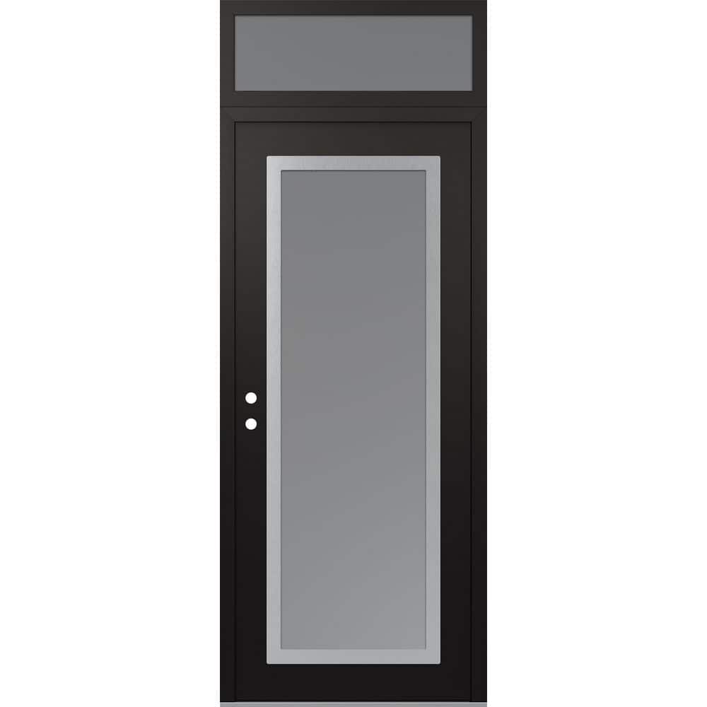 C1 36 in. x 96 in. Silver P Right-Hand/Inswing Frosted Glass Black/White Transom Steel Prehung Front Door price history on PriceWatchPro