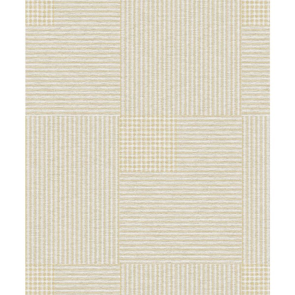 Advantage Ronald Beige Squares Paper Strippable Roll (Covers 57.8 sq. ft.)
