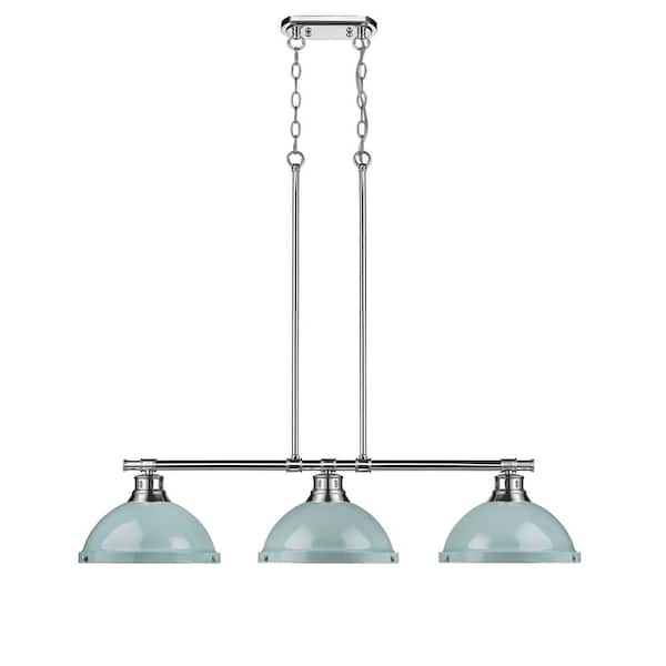 Duncan 300-Watt 3-Light Chrome Pendant Light with Steel Shade