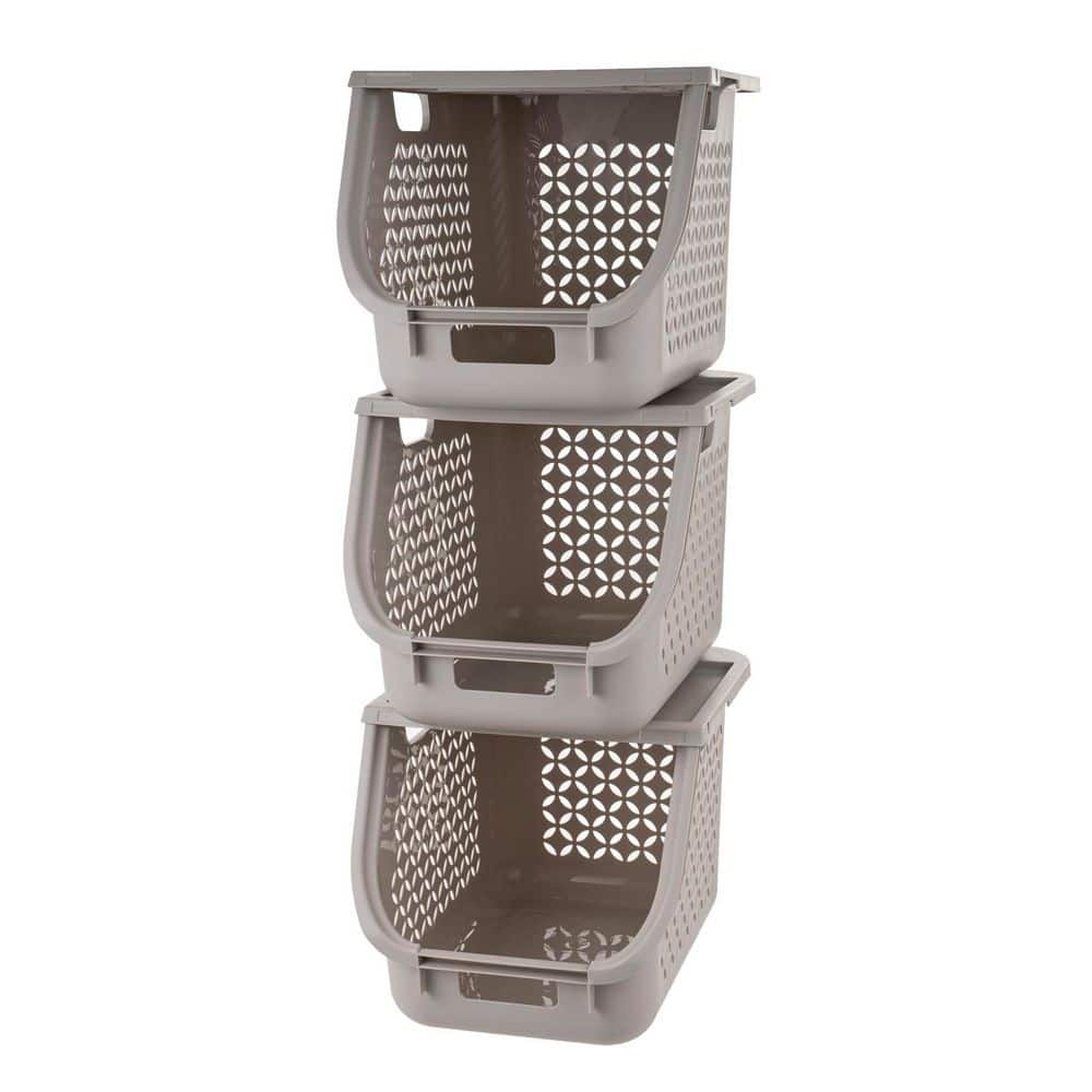 Stacking Laundry Basket, Gray (3-Pack) price history on PriceWatchPro