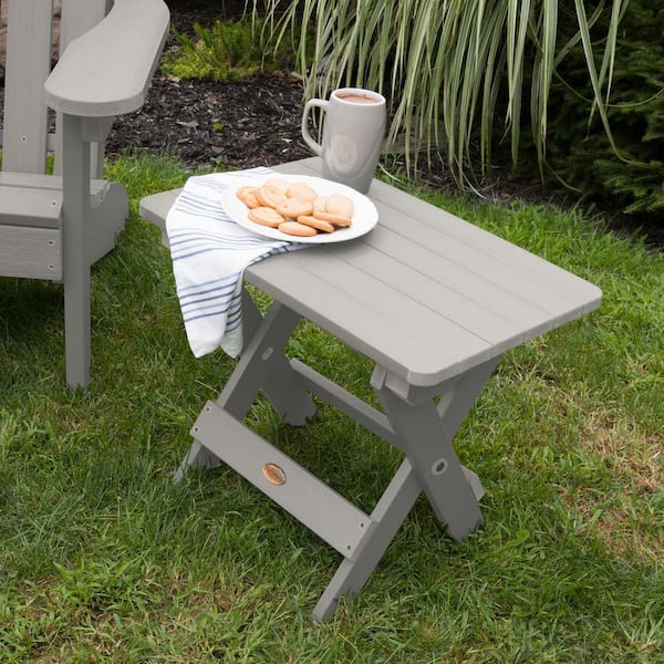 Highwood Adirondack Harbor Gray Recycled Plastic Outdoor Folding Side Table
